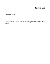 Lenovo E40-30 Laptop User Guide  Lenovo E40-xx Notebook