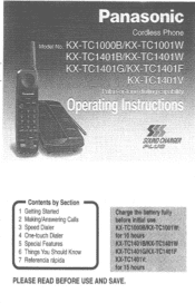 Panasonic KXTC1401 Cordless 900 Analog