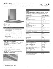 Thermador HMCB30WS Product Spec Sheet