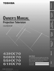 Toshiba 61HX70 Owners Manual