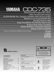 Yamaha CDC-735 Owner's Manual