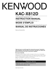 Kenwood KAC-X812D Instruction Manual