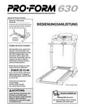 ProForm 630 Treadmill German Manual