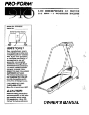 ProForm 910 Owners Manual