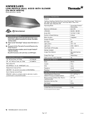 Thermador HMWB36WS Product Specification Sheet