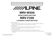 Alpine MRV-F300 Owner's Manual (english, French, Espanol)