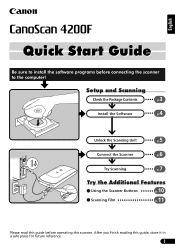 Canon 4200F CanoScan 4200F Quick Start Guide