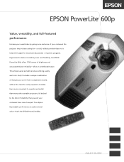 Epson PowerLite 600p Reseller Product Information
