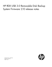 HP RDX320 HP RDX USB 3.0 Removable Disk Backup System Firmware 2.10 release notes (5697-2616, July 2013)