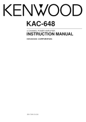 Kenwood KAC-648 User Manual