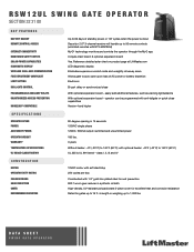LiftMaster RSW12UL RSW12UL Product Data Sheet