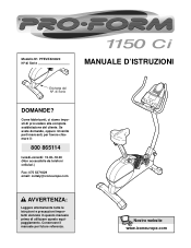 ProForm 1150ci Italian Manual