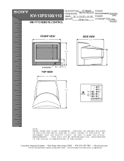 Sony KV-13FS110 Dimensions Diagrams