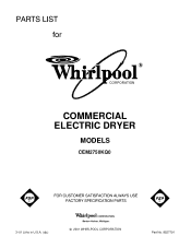Whirlpool CEM2750KQ Parts List