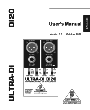 Behringer ULTRA-DI DI20 Manual