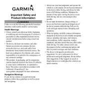 Garmin Forerunner 405 Important Safety and Product Information