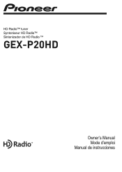 Pioneer GEX-P20HD Owner's Manual