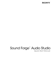 Sony Sound Forge Quick Start Guide
