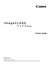 Canon imageCLASS D680 imageCLASS D680 Printer Guide