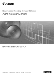 Canon VB-R11 Network Video Recording Software RM Series Administrator Manual