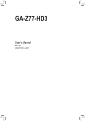 Gigabyte GA-Z77-HD3 Manual