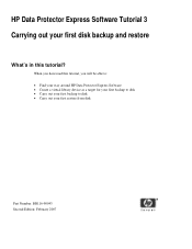 HP BB118BV HP Data Protector Express Software Tutorial 3: Carrying out your first disk backup and restore (BB116-90043, February 2007)