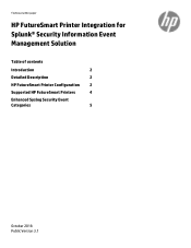 HP Digital Sender 8000 FutureSmart Printer Integration for Splunkr Security Information Event Management Solution