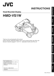 JVC HMD-VS1W Operation Manual