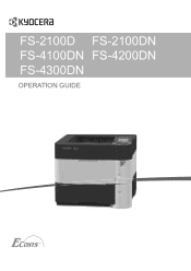 Kyocera ECOSYS FS-4100DN FS-2100DN/4100DN/4200DN/4300DN Operation Guide