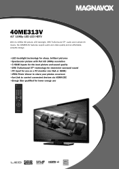 Magnavox 40ME313V Leaflet - English