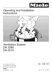 Miele DA 2210 Operating and Installation manual