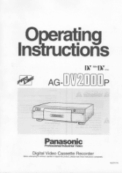 Panasonic AGDV2000 AGDV2000 User Guide