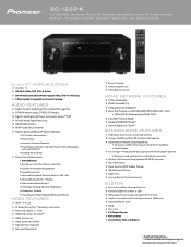 Pioneer SC-1222 Specifications