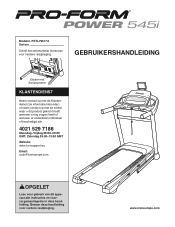ProForm Power 545i Treadmill Dutch Manual