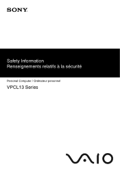 Sony VPCL137FX Safety Information
