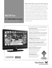 ViewSonic N3751W N3751w PDF Spec Sheet