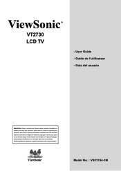 ViewSonic VT2730 VT2730 User Guide (English)
