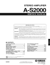 Yamaha A-S2000 Service Manual