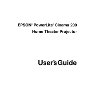 Epson PowerLite Cinema 200 User Manual