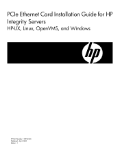 HP Integrity rx1620 Ethernet Card (PCIe) Installation Guide for HP Integrity Servers