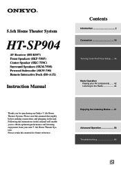 Onkyo HT-SP904 Owner Manual