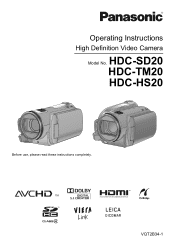 Panasonic HDC-TM20K8 User Manual