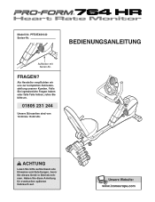 ProForm 764hr Bike German Manual