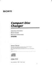 Sony CDX-715 Primary User Manual ((English, Español, Français)
