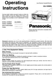 Panasonic CQ1000EU CQ1000EU User Guide