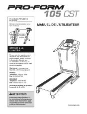 ProForm 105 Cst Treadmill French Manual