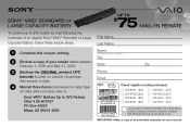 Sony VGP-BPS2 $75 Mail -In Rebate