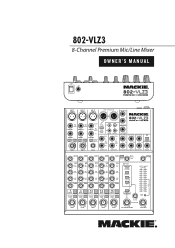 Mackie 802-VLZ3 Owner's Manual