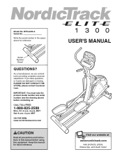 NordicTrack Elite 1300 Elliptical English Manual