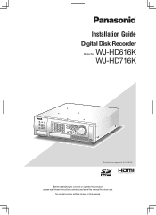 Panasonic WJ-HD616/1000 Installation Guide